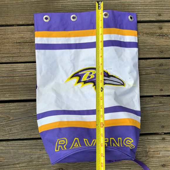 Baltimore Ravens Bag Backpack Gym Bag NO DRAWSTRING Canvas Embroidered NFL - Picture 9 of 11